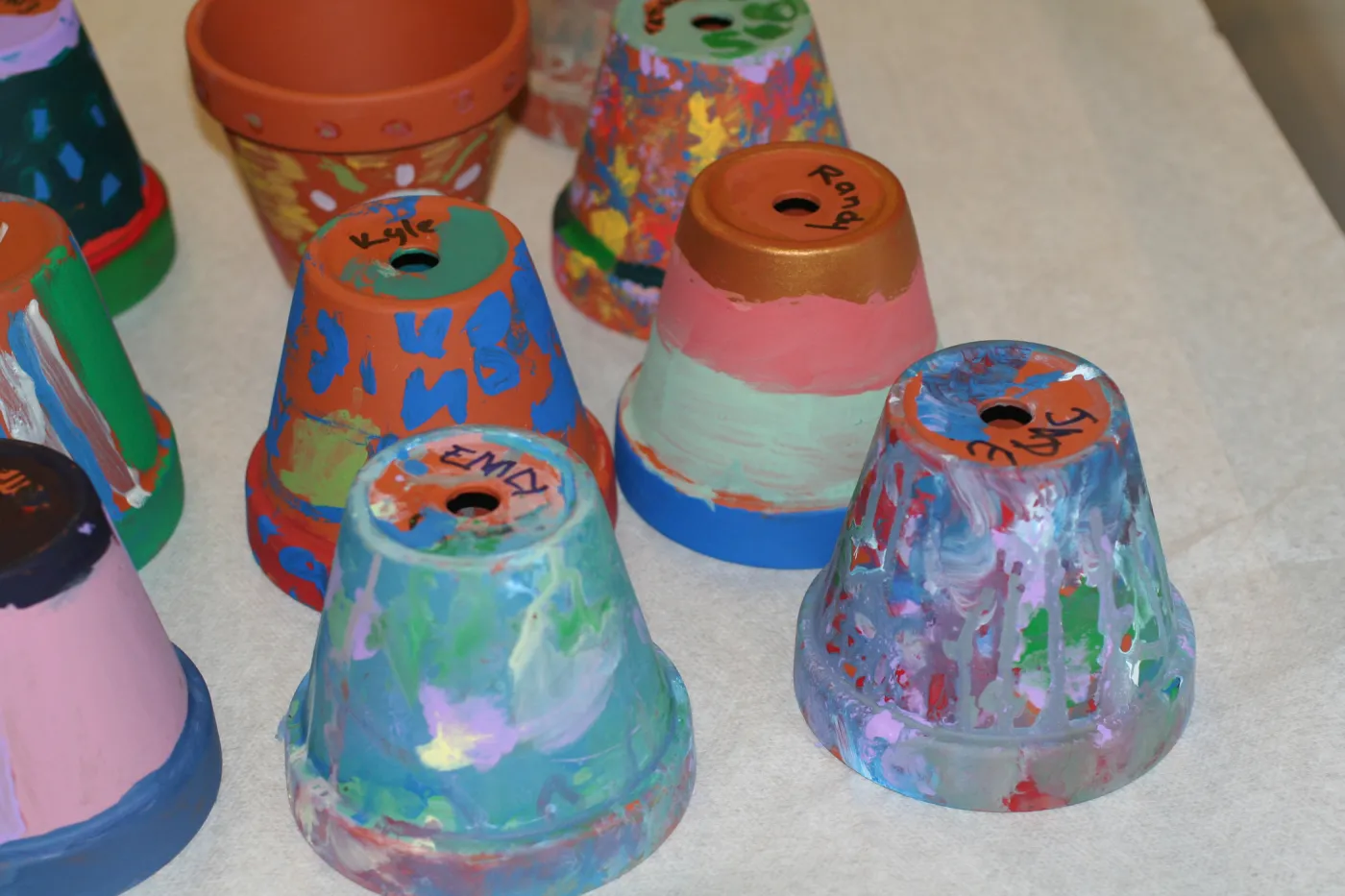 flower pot crafts, SBBG Summer Nature Camp, 2007