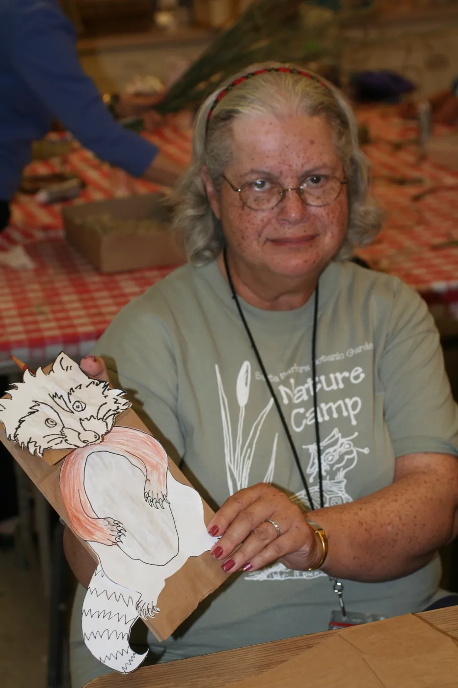 animal paperbag puppets, Linda Bizzell, SBBG Summer Nature Camp, 2007
