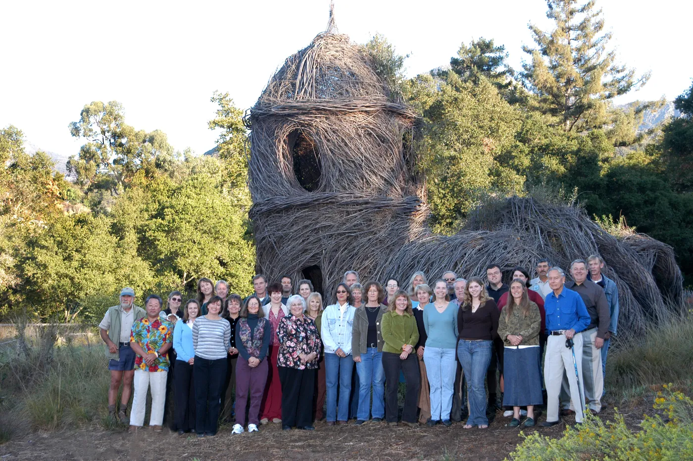 SBBG staff portrait in front of Toad Hall, group photo, SBBG Staff Christmas Card 2006