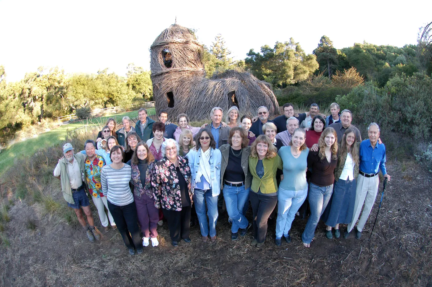 SBBG staff portrait in front of Toad Hall, group photo, SBBG Staff Christmas Card 2006