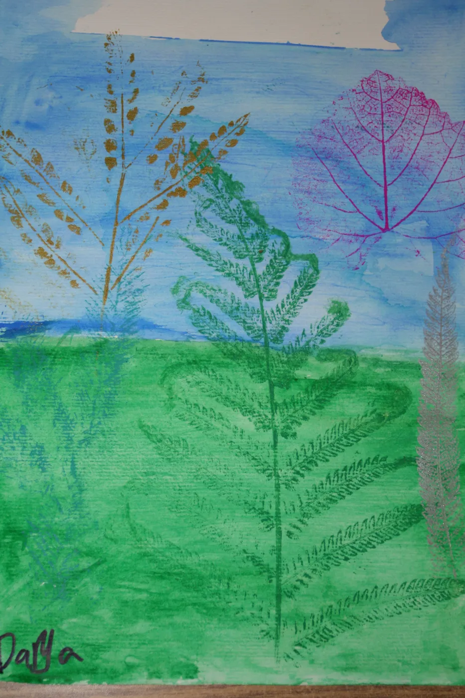 leaf printing, nature craft, SBBG Summer Nature Camp, 2009