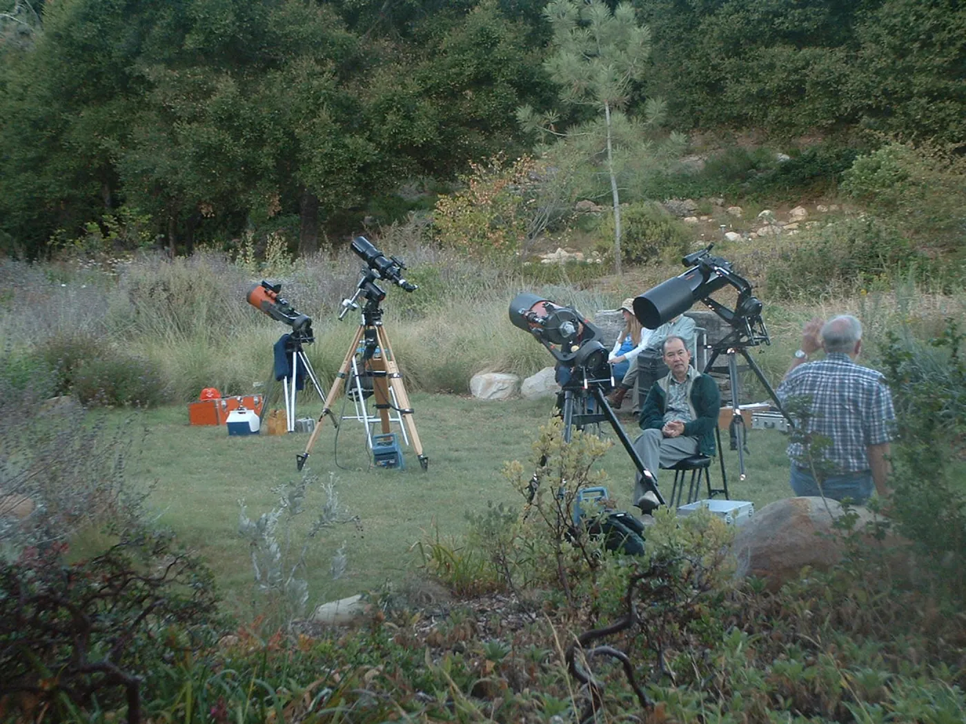 telescopes in the Meadow, Great Garden Nature Night, SBBG, 2003