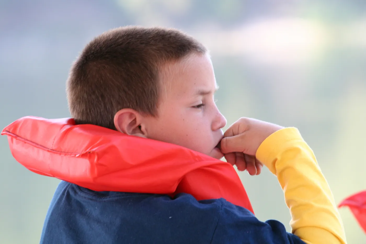 kids in life jackets, Lake Casitas, SBBG education tours, 2005-2006