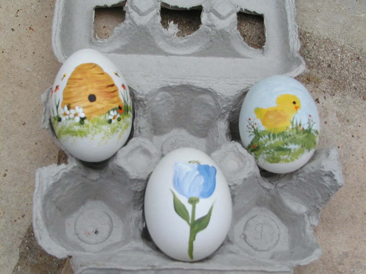 hand painted eggs by Kelly, SBBG Egg Hunt, 2002