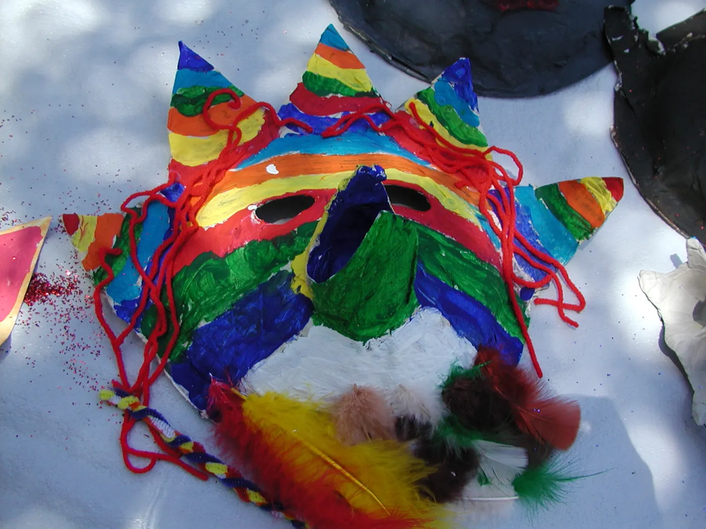 painted animal masks, SBBG Summer Nature Camp, 2002