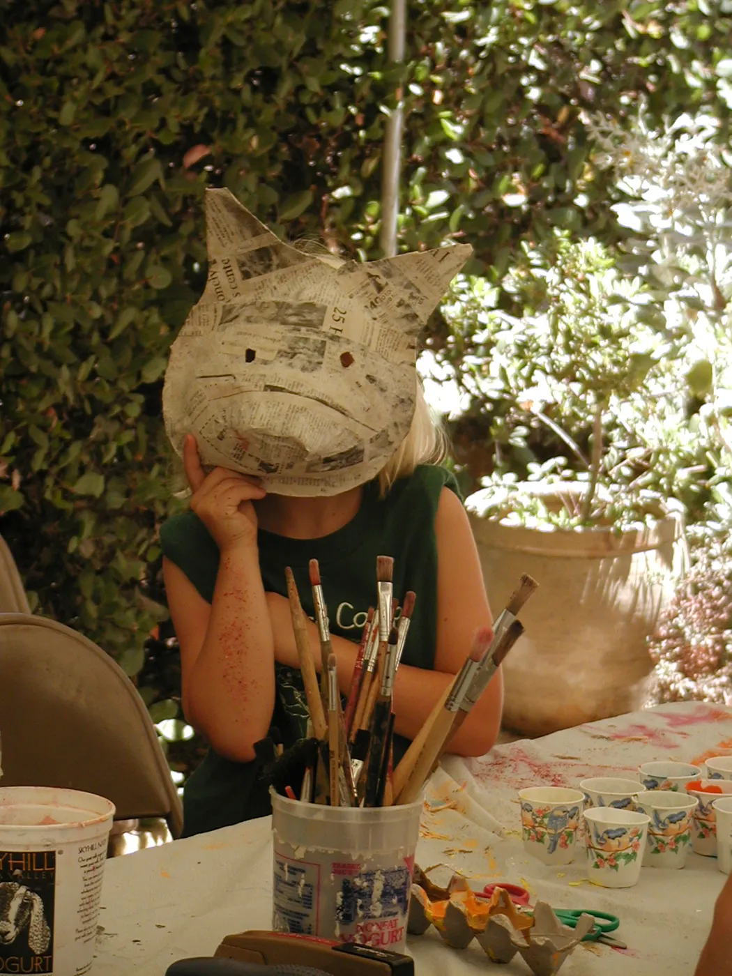 painted animal masks, SBBG Summer Nature Camp, 2002