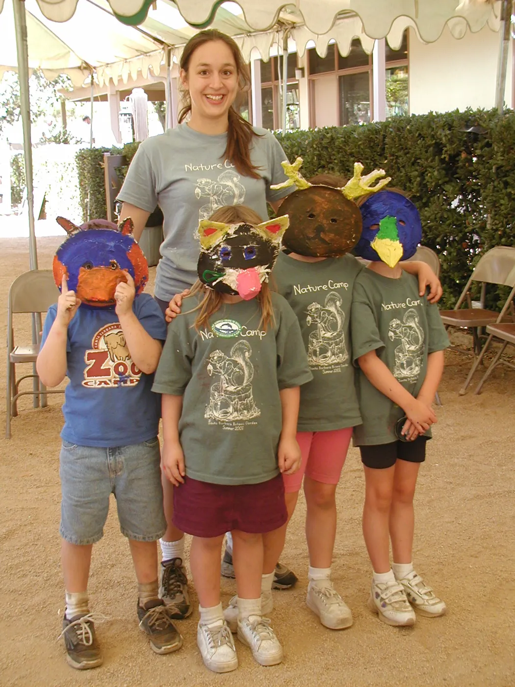 painted animal masks, SBBG Summer Nature Camp, 2002