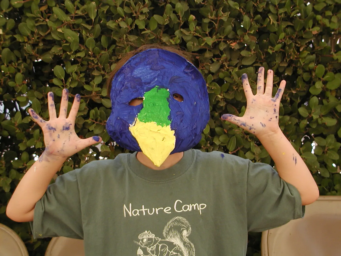painted animal masks, SBBG Summer Nature Camp, 2002