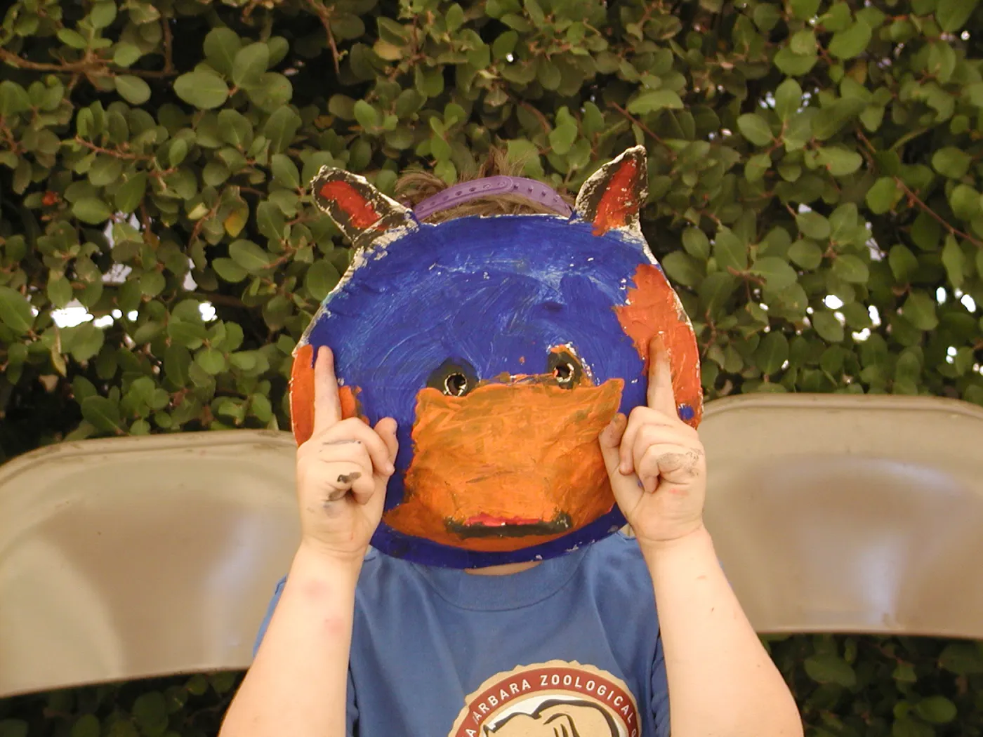 painted animal masks, SBBG Summer Nature Camp, 2002
