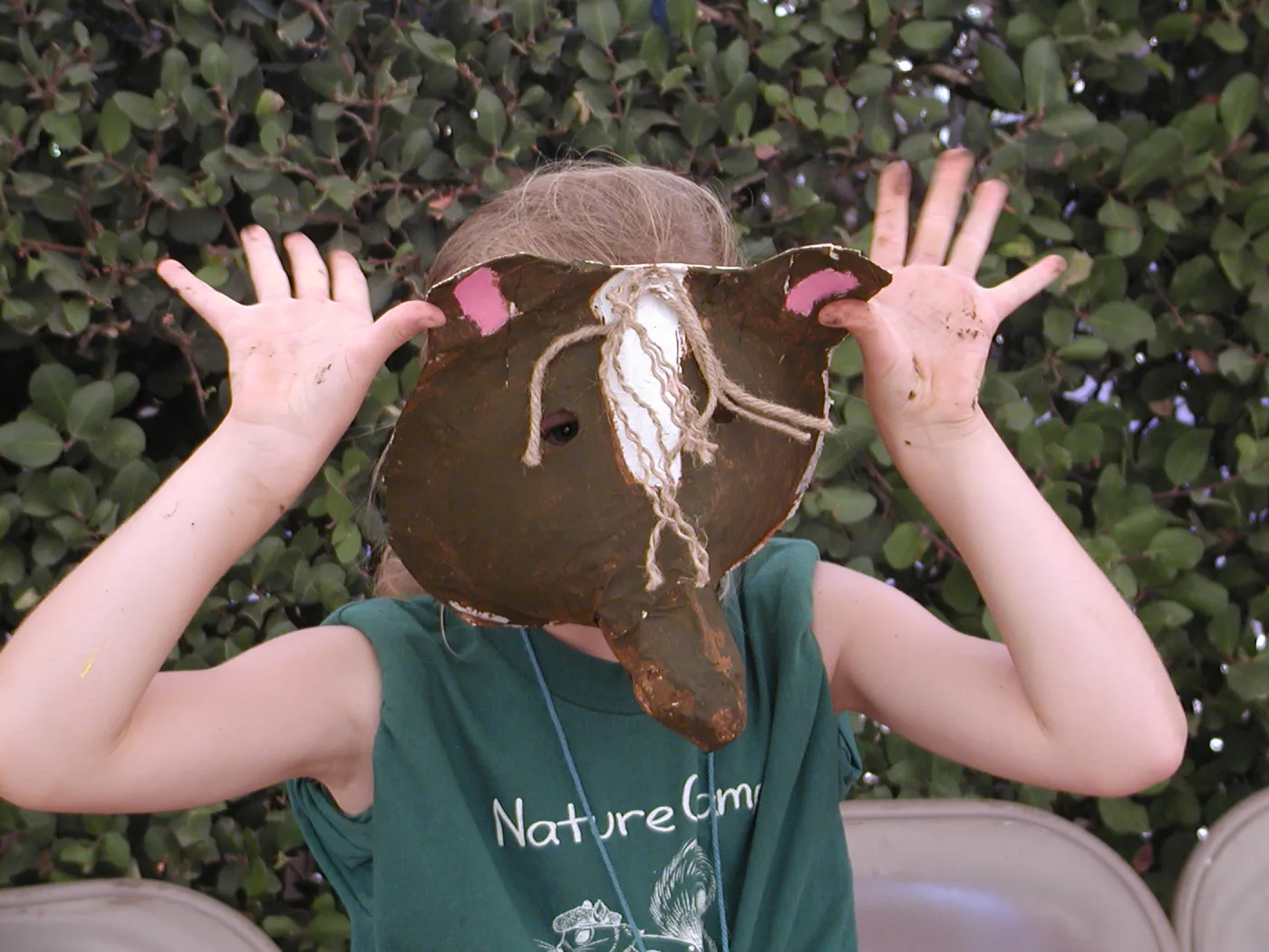 painted animal masks, SBBG Summer Nature Camp, 2002