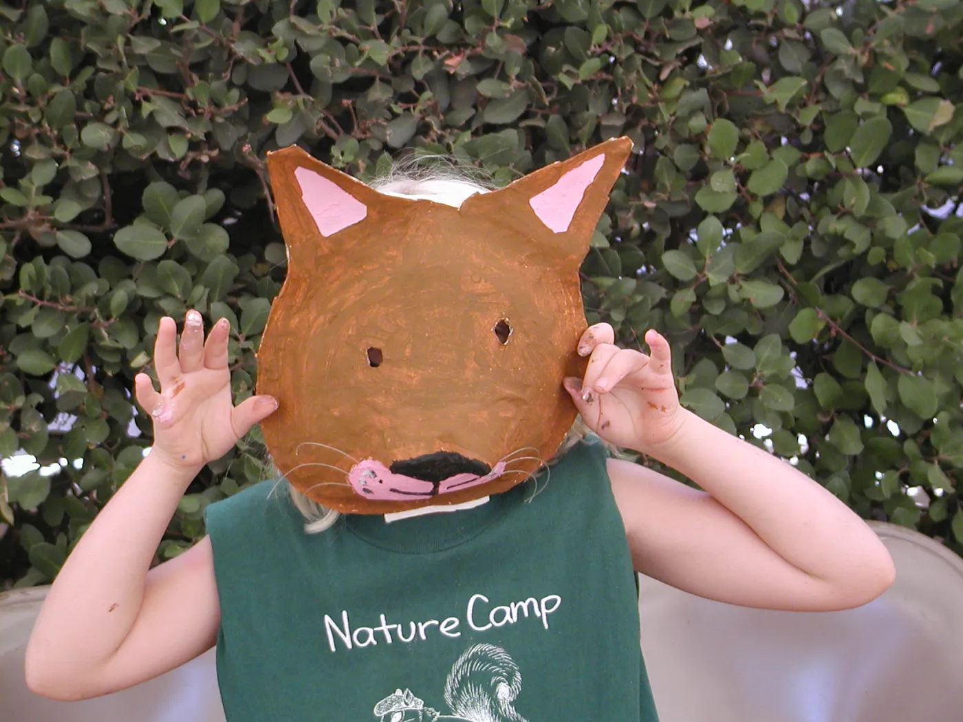 painted animal masks, SBBG Summer Nature Camp, 2002