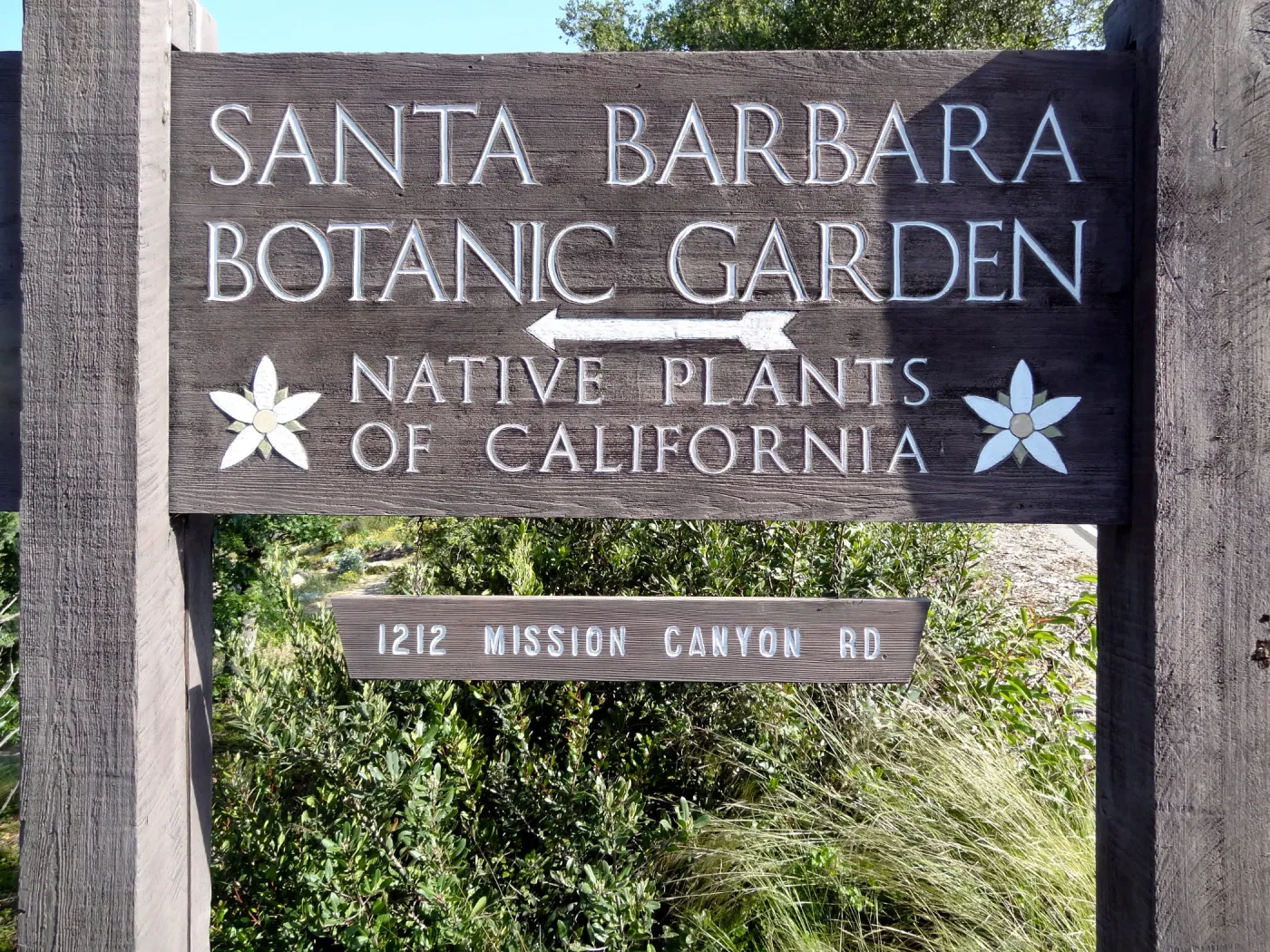 wood Entrance Sign, Santa Barbara Botanic Garden