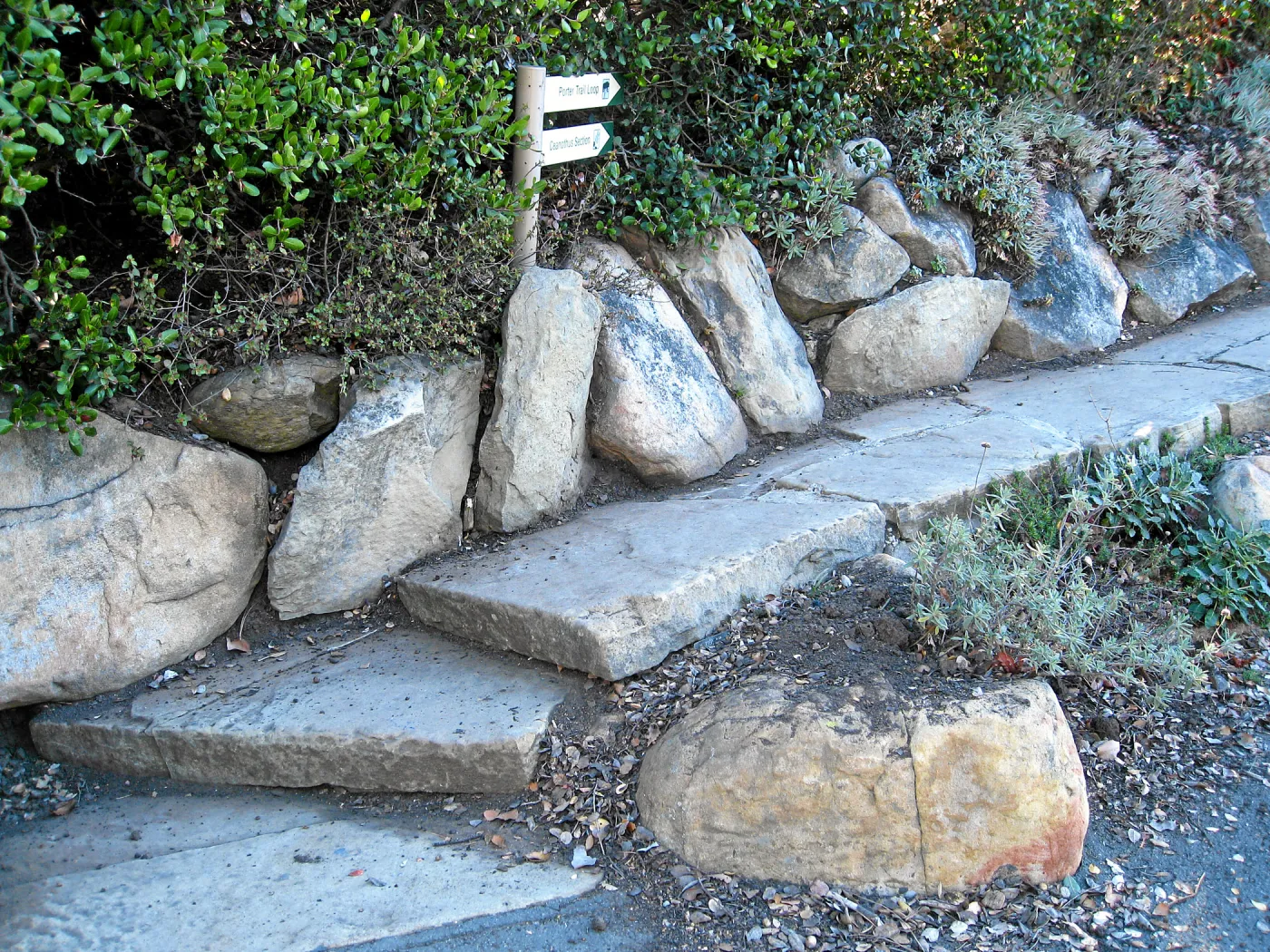 Parking lot steps to Mission Canyon Road