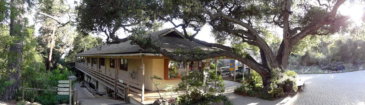 North wing, Garden Shop and Garden Entrance oak panorama