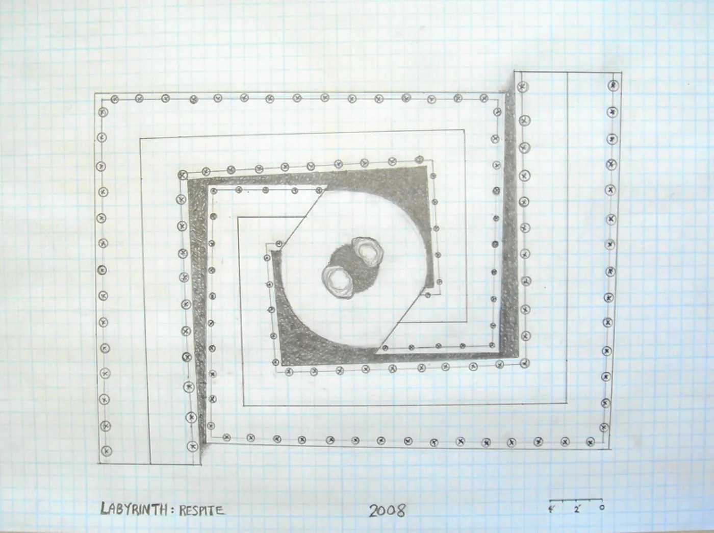Sketches by Herb Parker for the Labyrinth installation