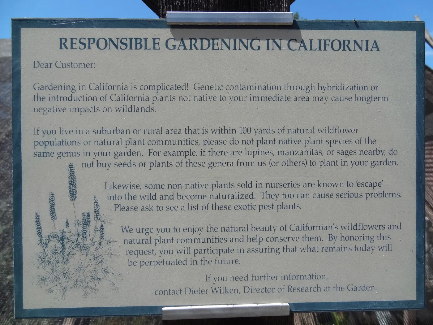 SBBG Garden Growers Nursery signage