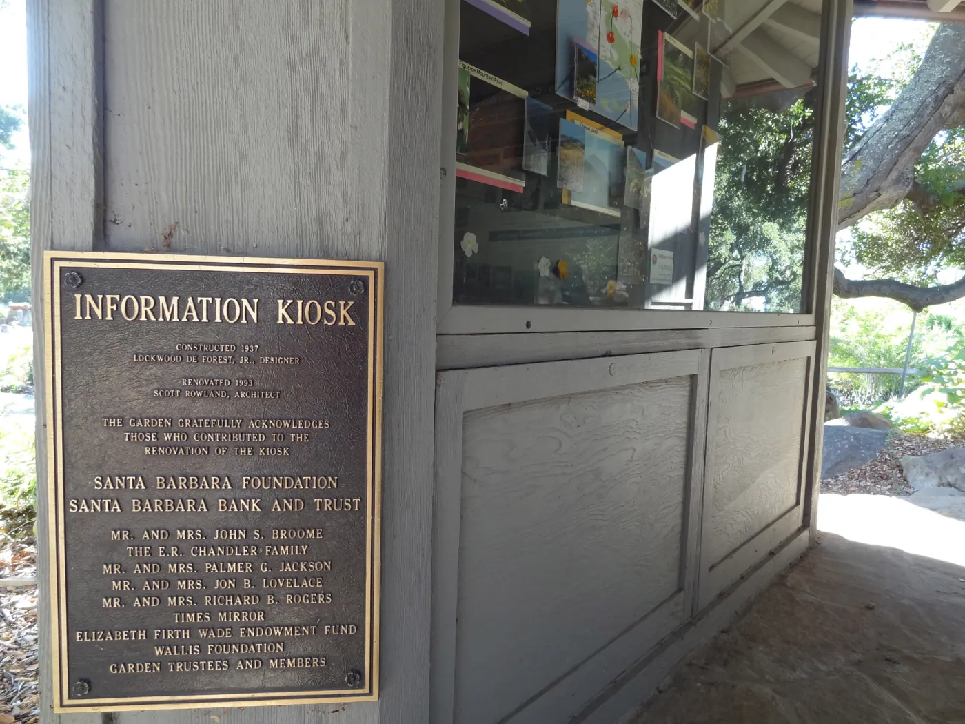 Dedication plaque on Information Kiosk
