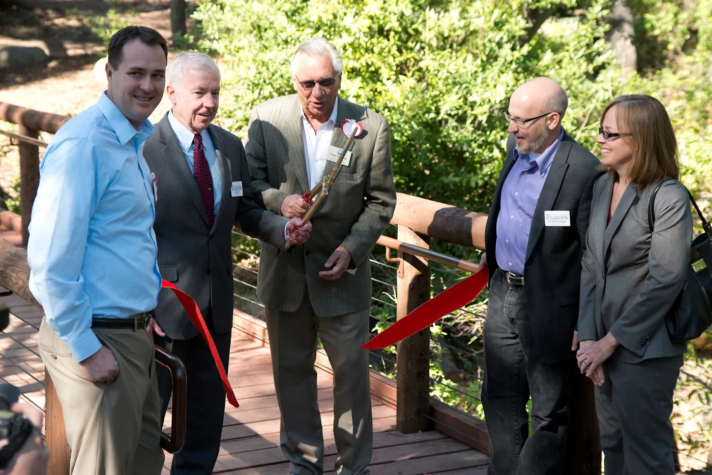 Campbell Bridge opening event, February 14, 2013, ribbon cutting