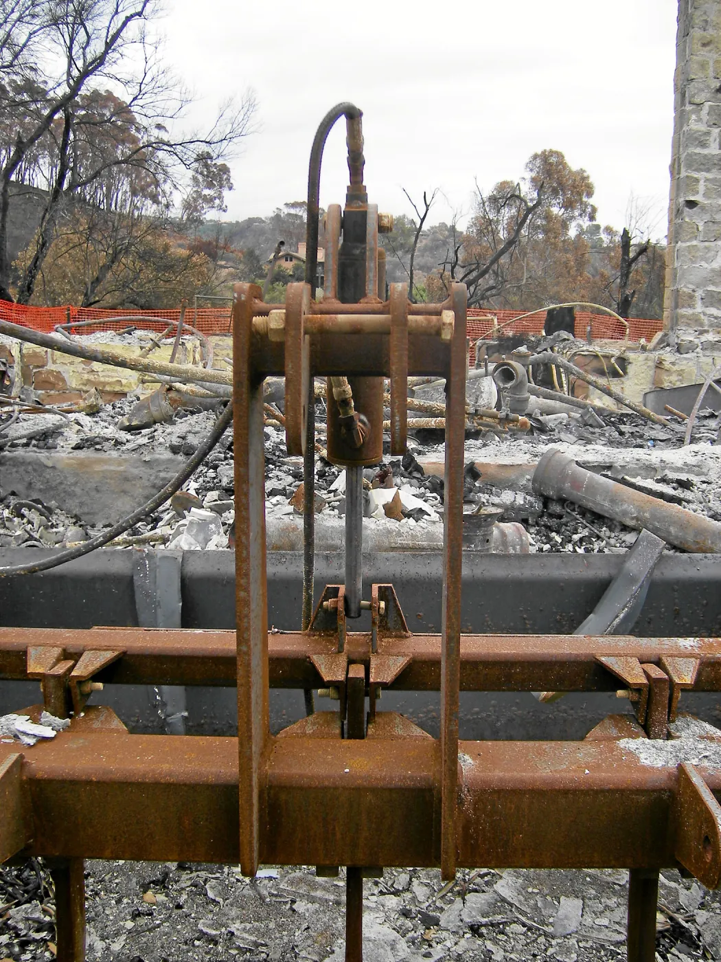 Fire damage to tractor
