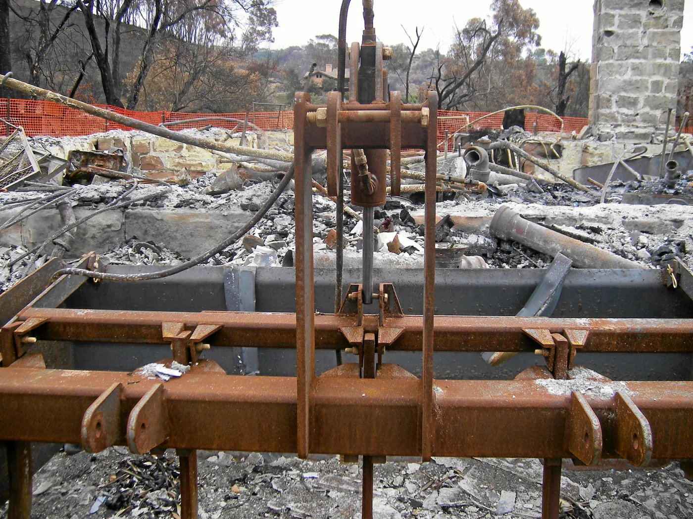 Fire damage to tractor