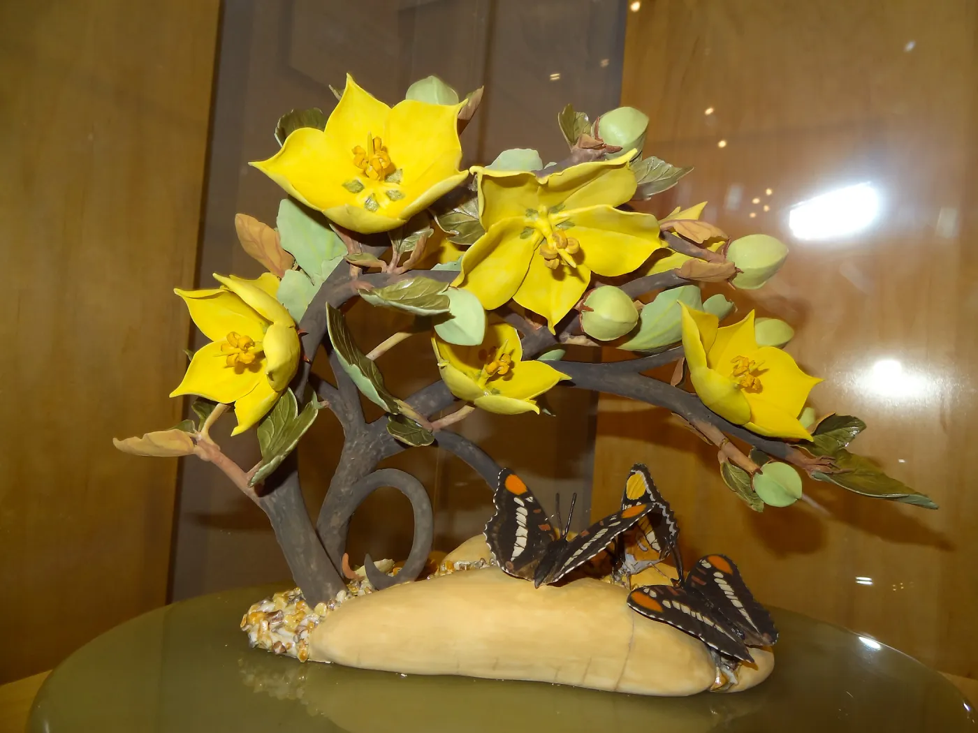 California Sisters and the Lure of Gold, Fremontodendron, porcelain sculpture, Patrick O'Hara exhibit at the Wildling Art Museum, SBBG Blaksley Library Special Collections, Art