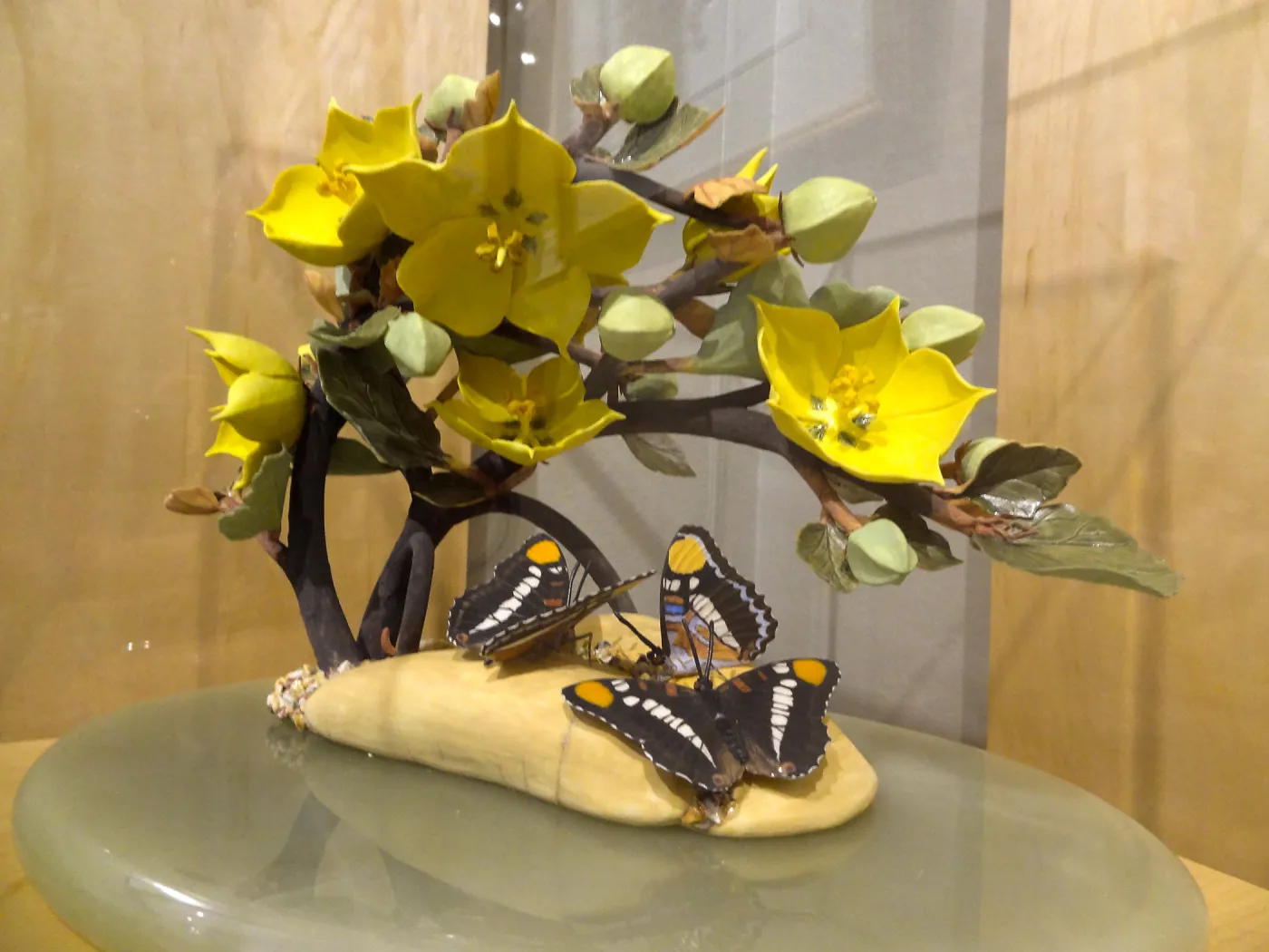 California Sisters and the Lure of Gold, Fremontodendron, porcelain sculpture, Patrick O'Hara exhibit at the Wildling Art Museum, SBBG Blaksley Library Special Collections, Art