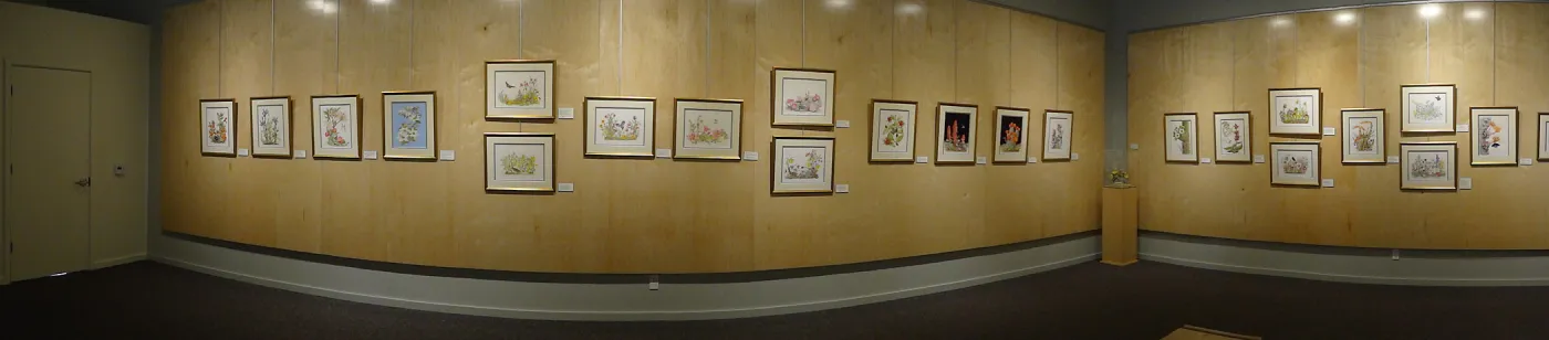 Patrick O'Hara exhibit at the Wildling Art Museum, SBBG Blaksley Library Special Collections, Art, panorama