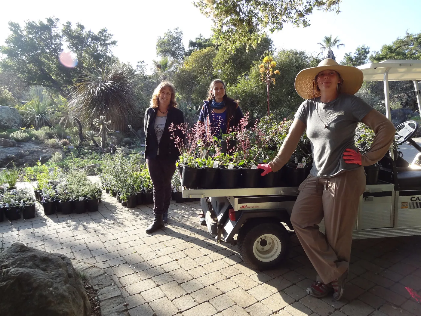 Betsy Collins, Betsy Lape and Heather Wehnau, Spring Plant Sale set-up, Hort Department staff