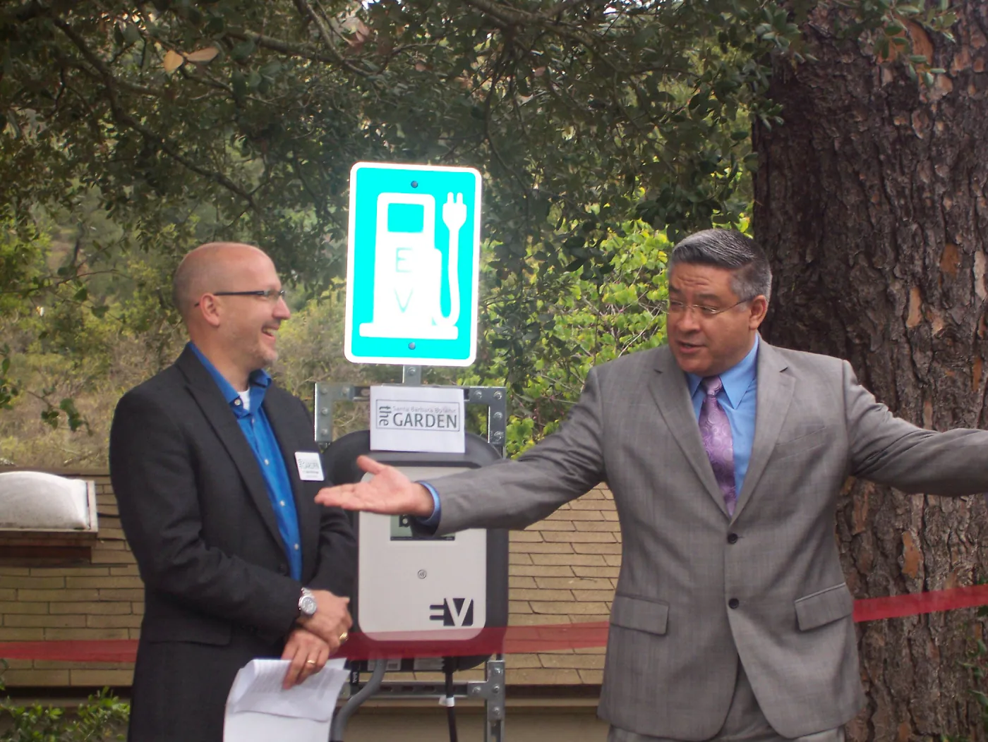 new EV Charging Station at SBBG, electric vehicle charging station, dedication