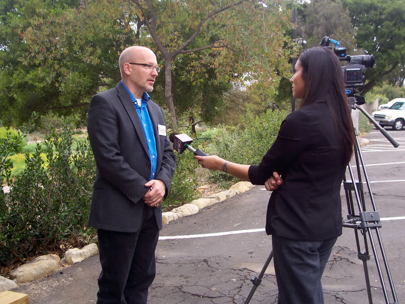 new EV Charging Station at SBBG, electric vehicle charging station, dedication, press interview