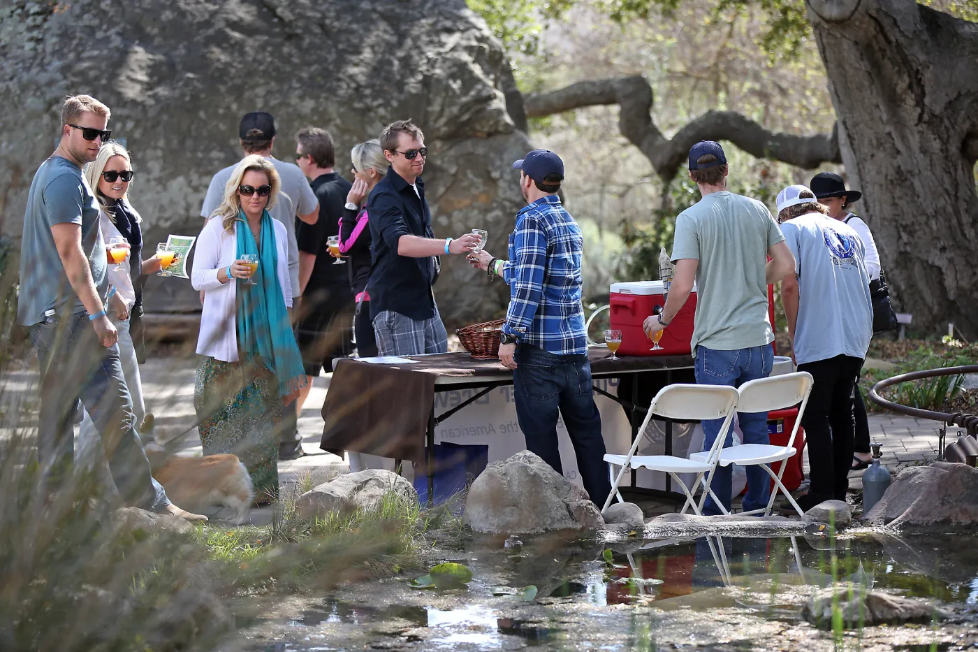 Santa Barbara Beer Garden Event, Blaskley Boulder, Meadow Pond, Robyn Parker and friends at Pure Order Brewing Station