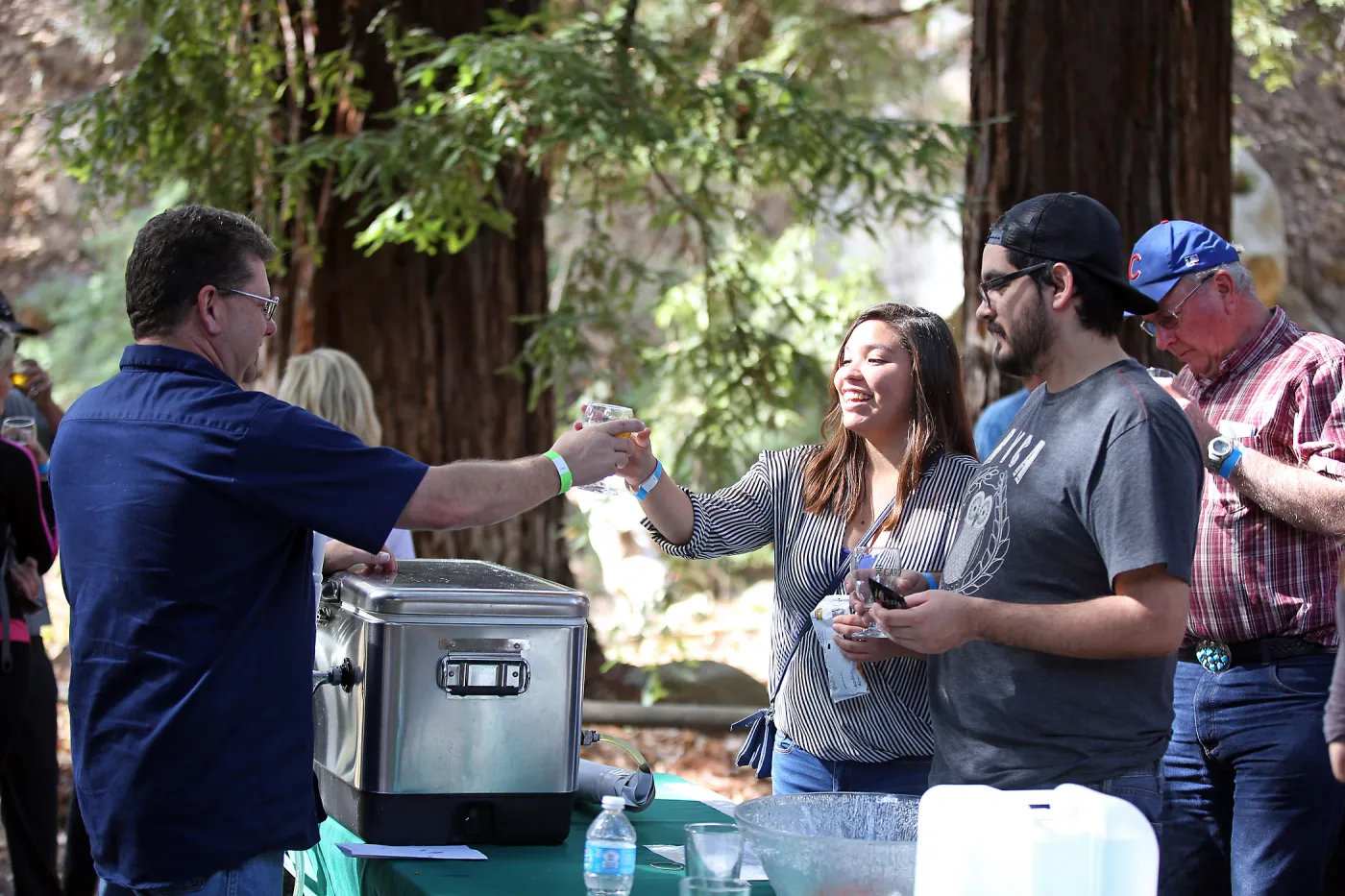 Santa Barbara Beer Garden Event, Kevin Pratt of Santa Barbara Brewing pouring