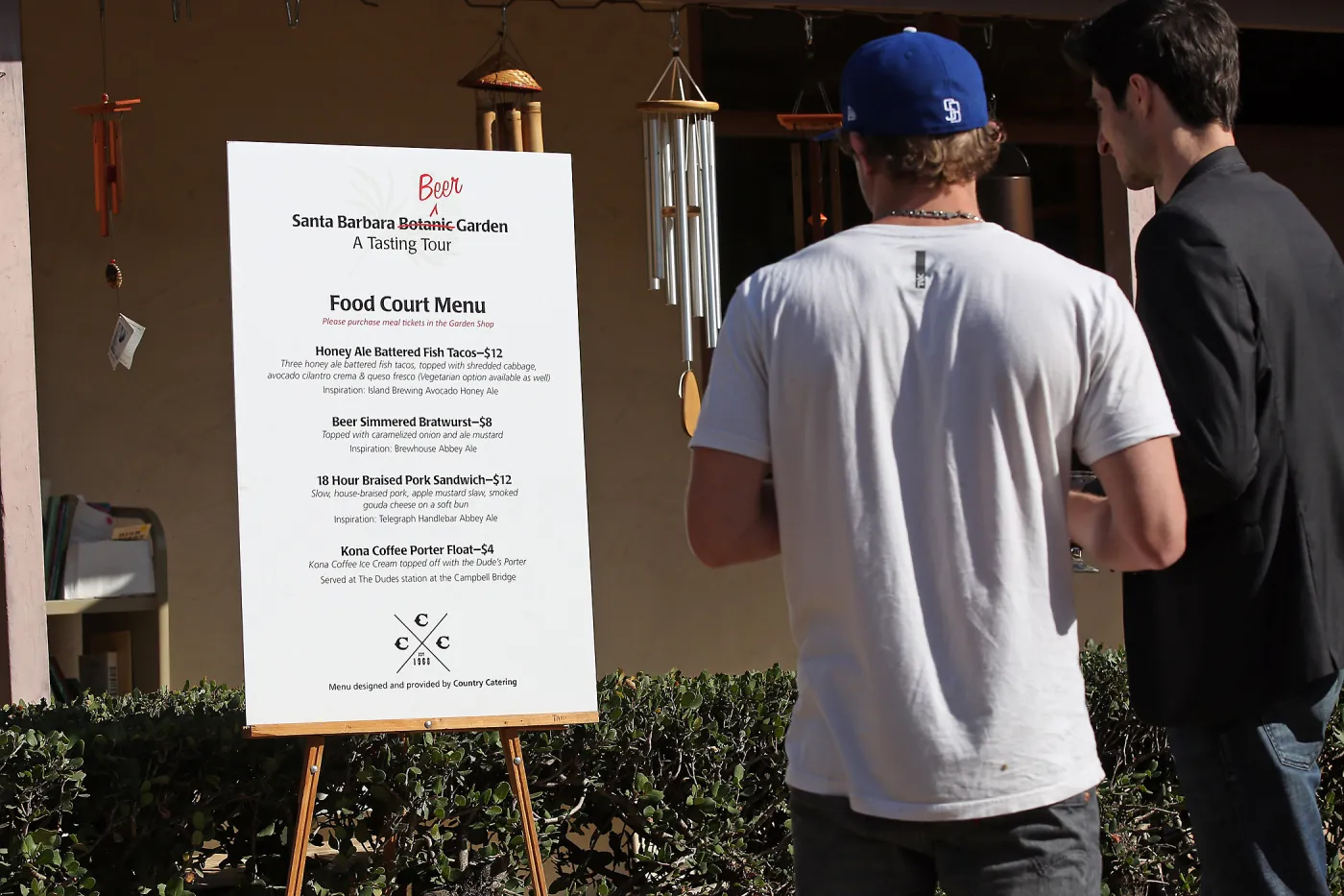 Santa Barbara Beer Garden Event, menu board