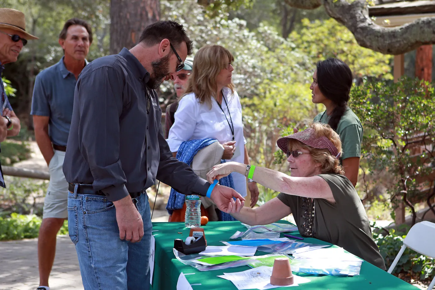 Santa Barbara Beer Garden Event, Katie Krier taking registration