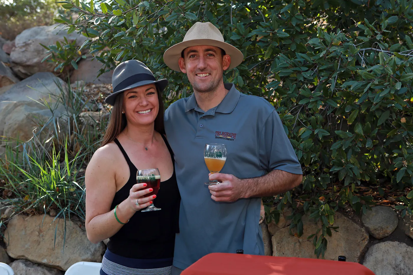 Santa Barbara Beer Garden Event, Scott and Molly pouring Telegraph Beer