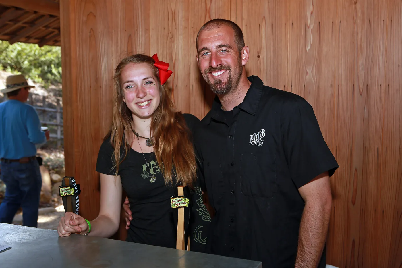 Santa Barbara Beer Garden Event, Figeroa Mountain Brewery, Chris pouring
