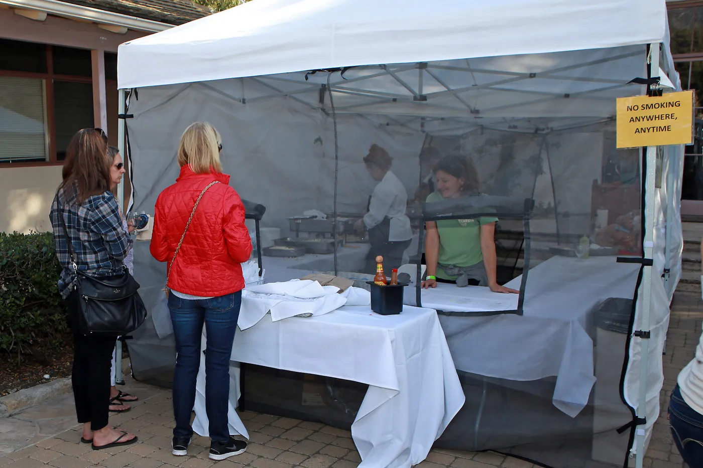 Santa Barbara Beer Garden Event, Nina dunbar lending a hand in the food tent