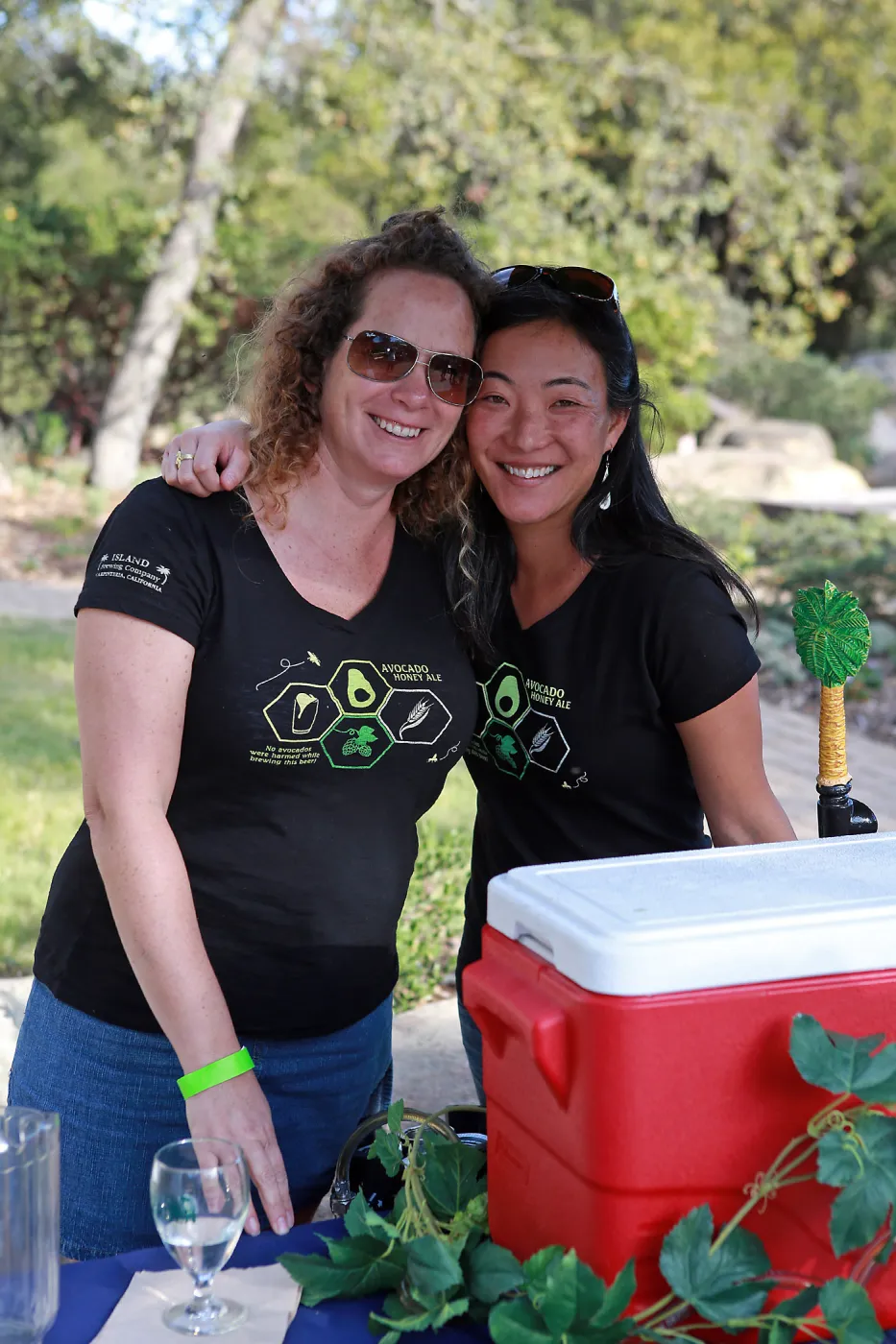 Santa Barbara Beer Garden Event, Island Brewing, Jena Jenkins and Wendy pouring