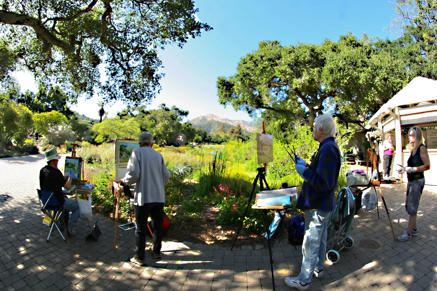 Artists Painting in the Garden