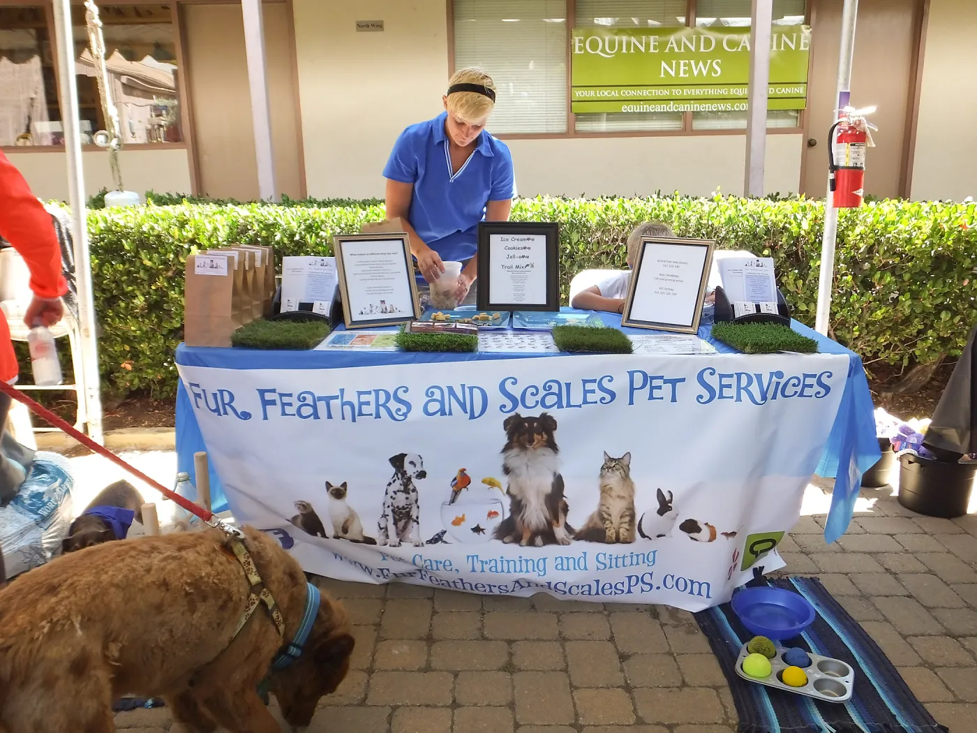 Trails n Tails 2014, Fur Feathers and Scales Pet Services table