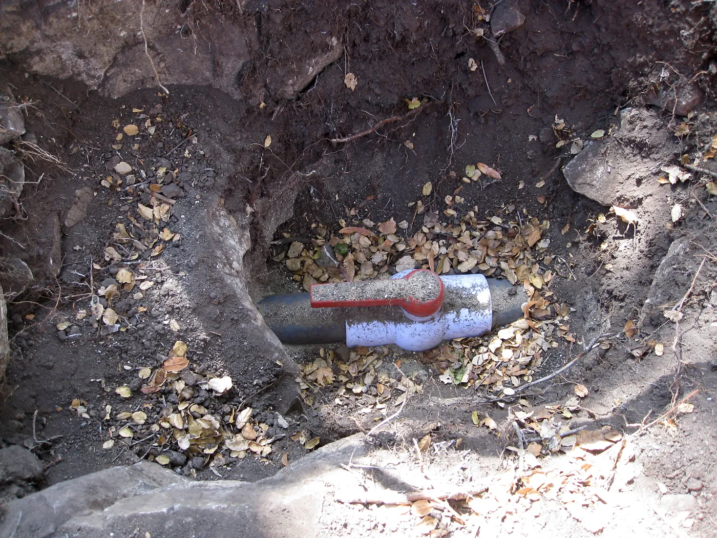 Irrigation valve near Campbell Bench