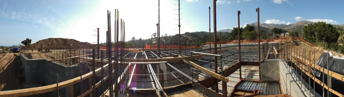 Pritzlaff Conservation Center Construction, panorama from first floor stairwell