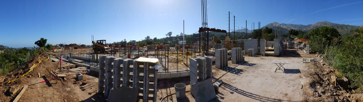 Pritzlaff Conservation Center Construction, panorama of east side