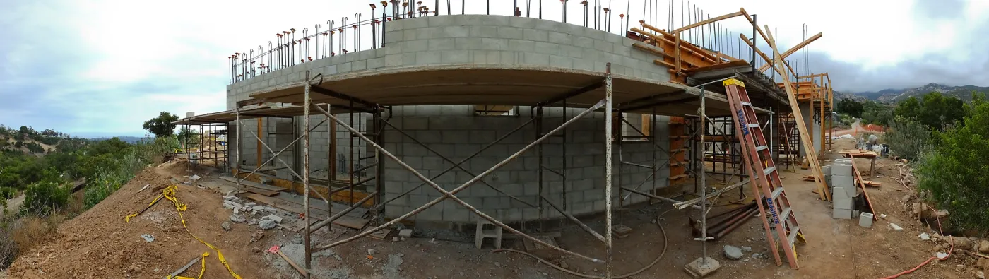 Pritzlaff Conservation Center Construction, panorama of east side