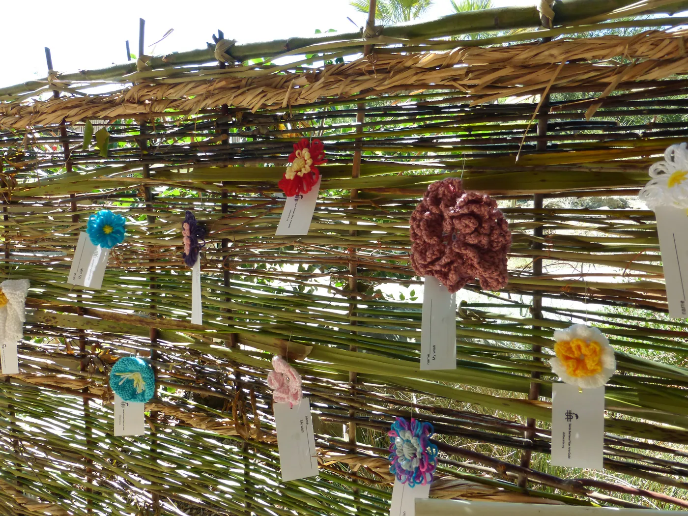 Dormant Dreams Yarn Blast Installation, Community Weaving Wall