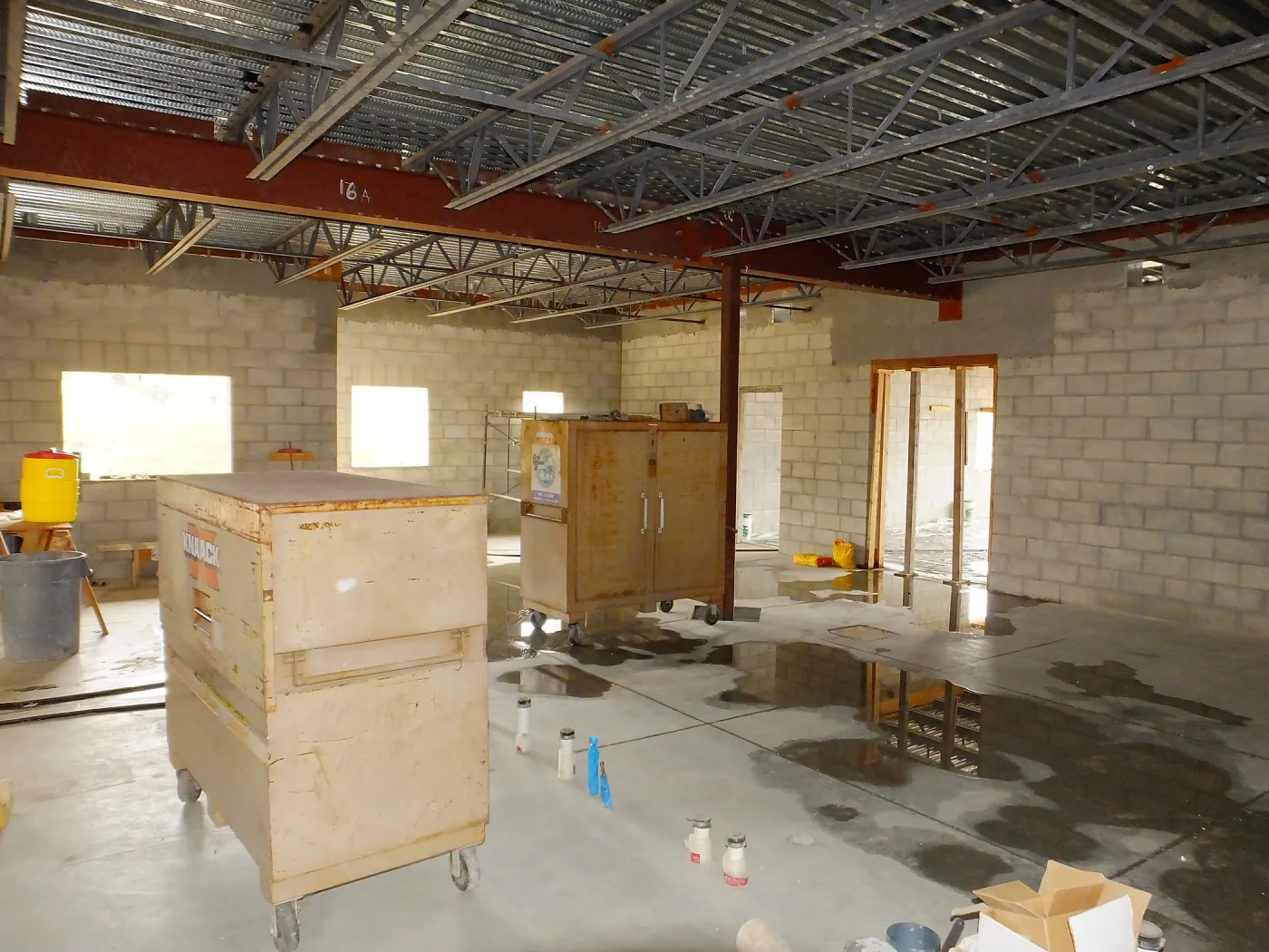 Pritzlaff Conservation Center Construction, looking southeast across first floor common area
