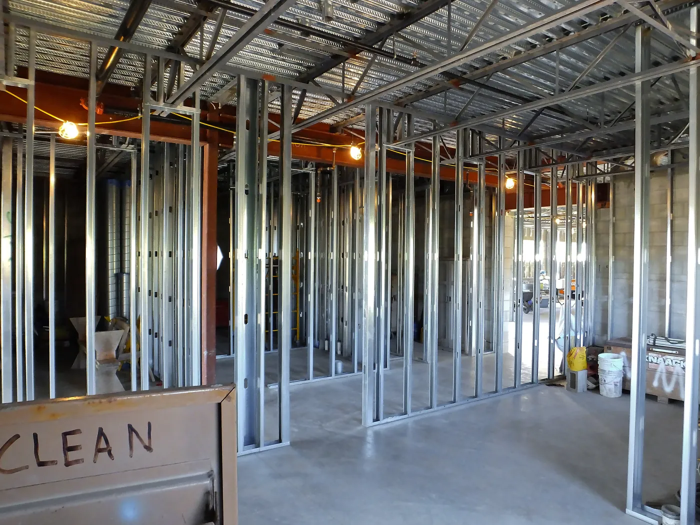 Pritzlaff Conservation Center Construction, looking northwest across first floor common area