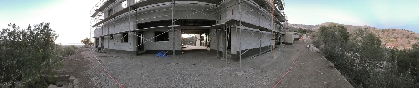Pritzlaff Conservation Center Construction, panorama of east side
