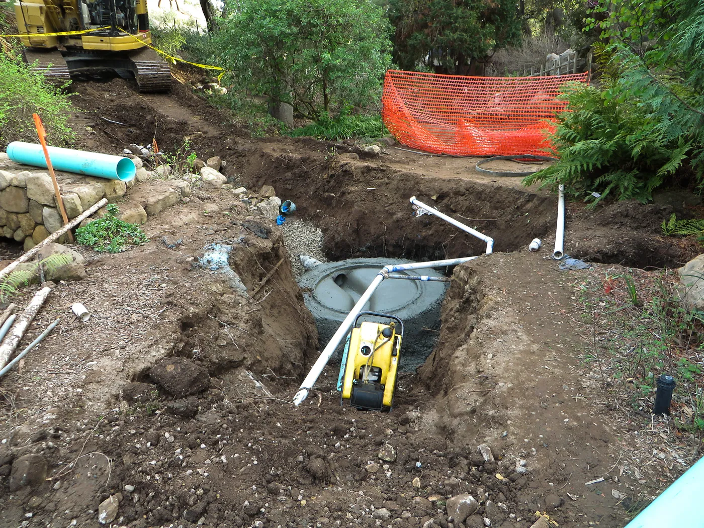 Sewer work, manhole