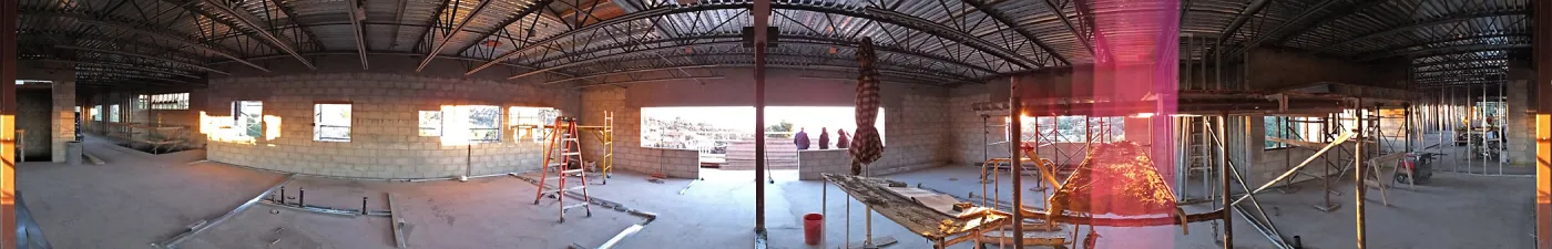 Pritzlaff Conservation Center Construction, panorama of south side of second floor 